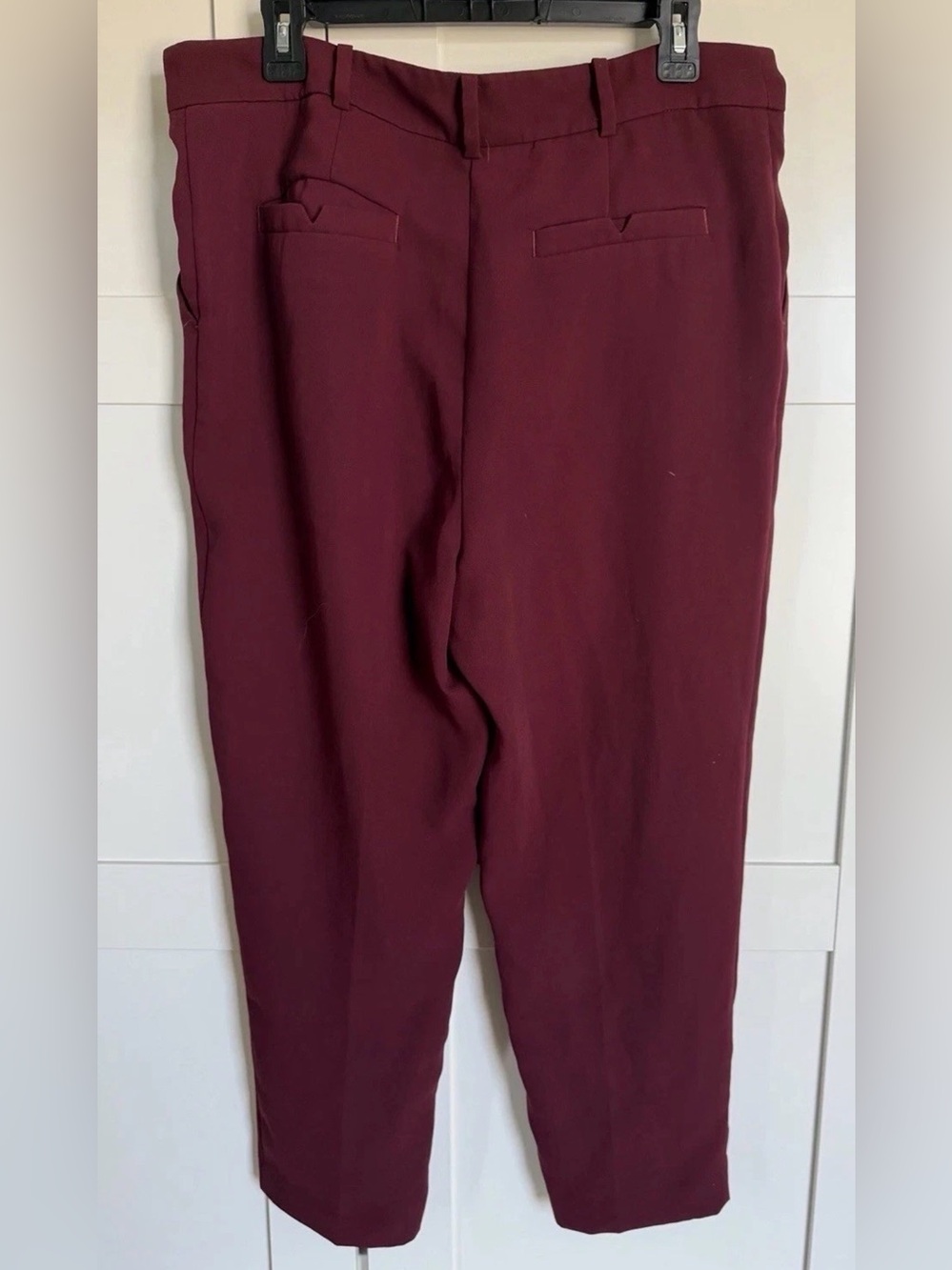 Anthropologie Sasha Red Wine Maroon Button Fly Tapered Pants Trousers Sz 10